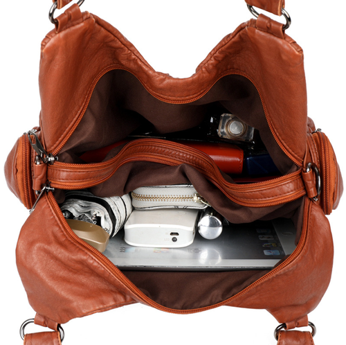 European and American washed leather women's shoulder bag