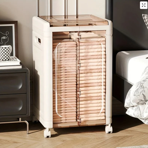 Multi-Use Foldable Transparent Storage Box with Wheels