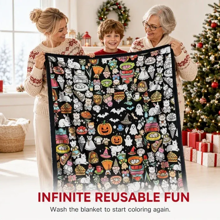 🎨Family DIY Coloring Blanket for All Ages🎁Perfect Gift For Family & Friends