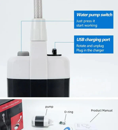 ✨ Portable Outdoor Electric Shower Set - Handheld Camp Shower for Travel, Hiking & Gardening