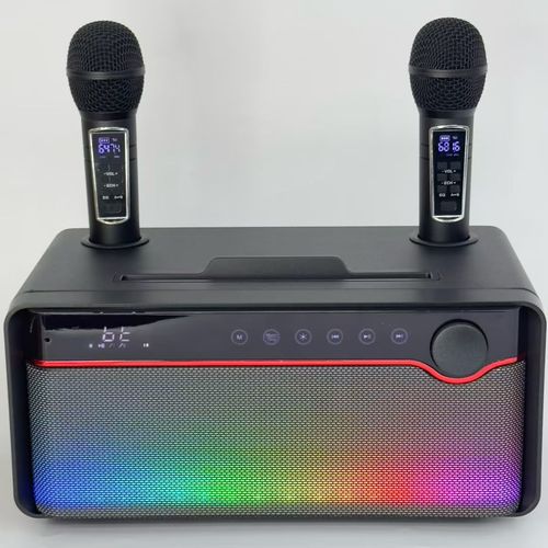 NEW SD-328 Karaoke Machine 30W High Power DJ RGB Hifi Outdoor Portable Karaoke Speaker With 2 Wireless Mic and Blue-Tooth MIC