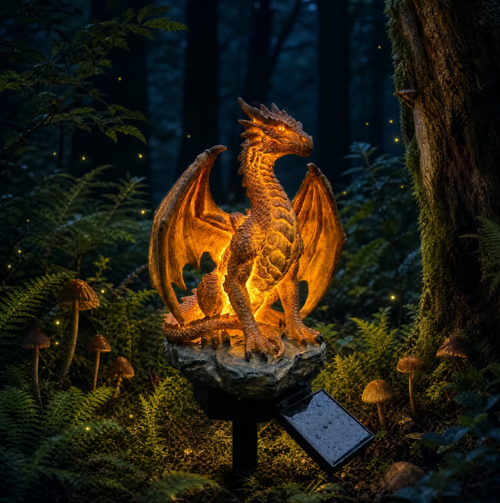 Dragon Legacy Golden Ember Edition Solar Garden Light