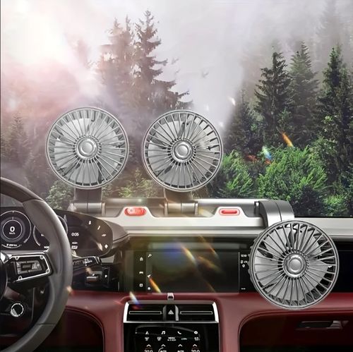 5V car fan, three-head USB interface electronic fan, 3-speed adjustable USB gadget, suitable for car cooling fan, car computer accessories - USB fan compatible with laptops