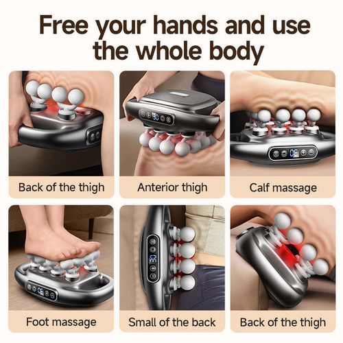 Portable 16-Head Deep Tissue Massage Gun Brush Motor 30 Speed Levels 2000mAh Battery 4-6H Runtime for Body Muscle Percussion