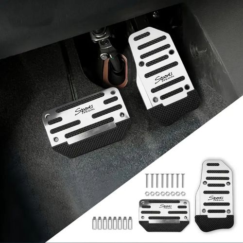 2pcs Car Pedal Pads Car Brake Pedal Pad Automatic Transmission Pedal Covers Replacement Kit Non-Slip Foot Pedal Covers Set Alloy Brake Gas Clutch Pedal Kits for Car SUV ATV