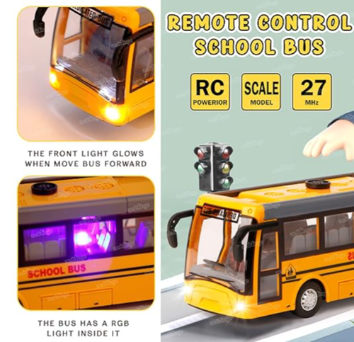 Rechargeable Remote Control Tourist Bus – Wireless RC Toy Car for Kids