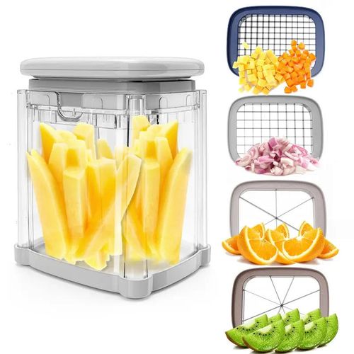 Multi-Purpose Manual Plastic Hand Vegetable Slicer Grater Stainless Steel Blade Dishwasher Safe Creates Perfect Strips for