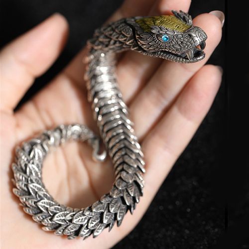 JÖRMUNGANDR - The World Serpent Bracelet | Handcrafted Stainless Steel Viking Jewelry