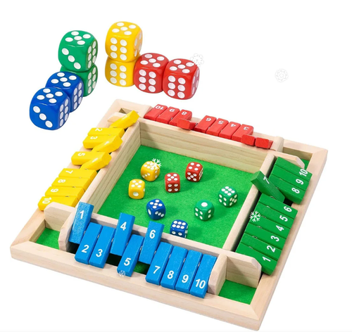 SHUT THE BOX-WOODEN DICE BOARD GAME