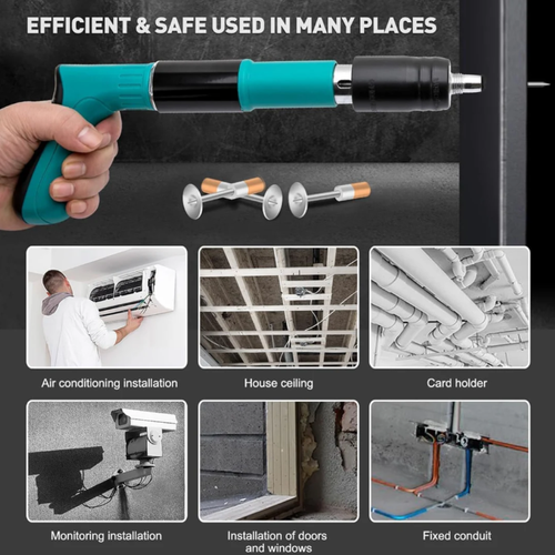 Manual Steel Nail Gun Tool（Toolbox Set + 100 Nails）