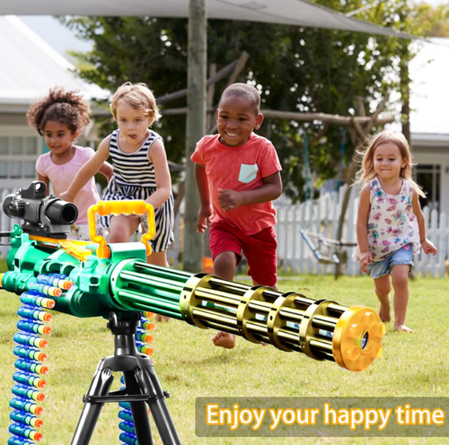 Toy gun EVA soft bullet Gatling heavy machine gun 24 rounds of ammunition belt built-in rechargeable