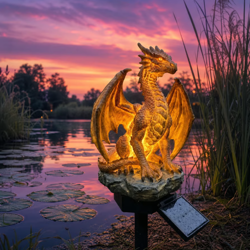 Dragon Legacy Golden Ember Edition Solar Garden Light