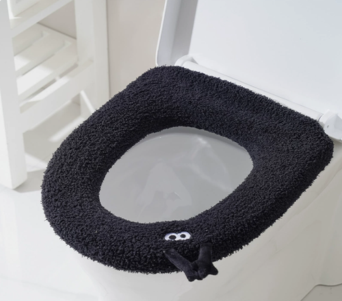 2pcs Bathroom Soft  Warmer Stretchable Washable Toilet Seat Cover Pads