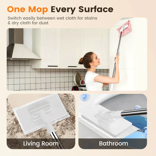 🧹Disposable Dust Mop with 1 Reusable Cloths