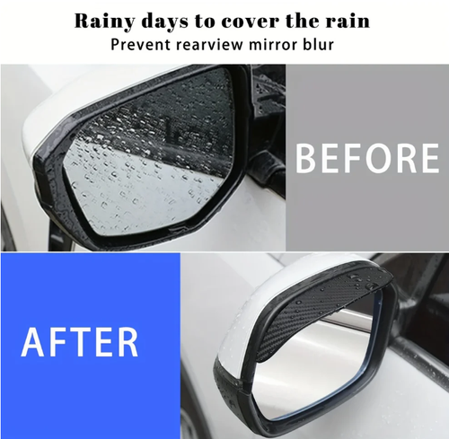 2pcs Carbon Fibre Rearview Mirror Rain Cover