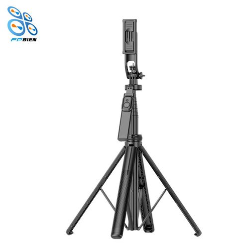 Selfie stabilizer with extendable gimbal for follow-up shooting.