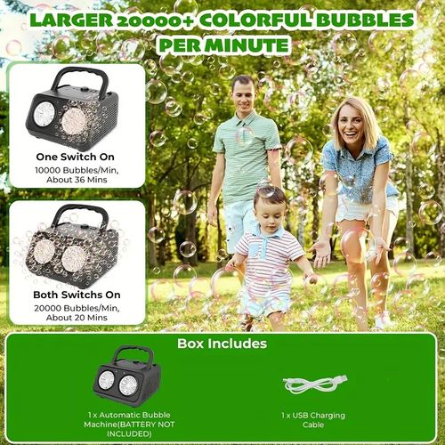 🎈Handheld Bubble Machine— Just one press, and the sky is filled with rainbow bubbles!