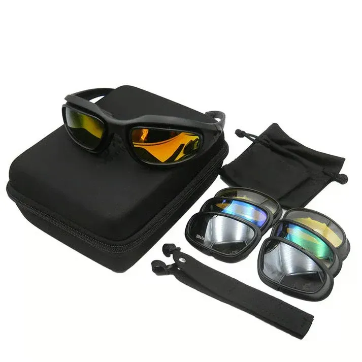 Polarized Motorcycle Sunglasses (4 in 1 Combo Set)