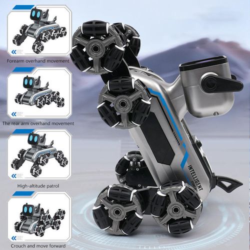 Electric 2.4Ghz Eight Wheel RC Robot Dog Remote Control Stunt Car Robotic Toys with Watch Gesture Control and LED Face Display