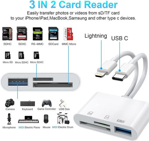 3-in-1 USB-C Memory Card Reader