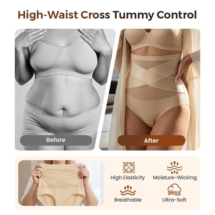 ✨Women's High-Waisted Tummy Control Underwear（2 items）