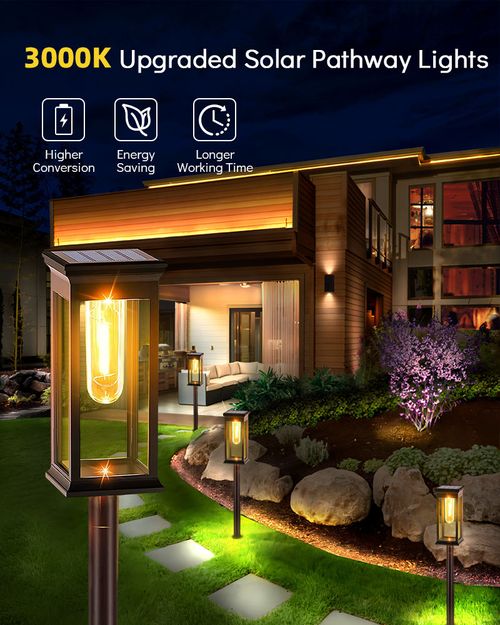 Outdoor Solar LED Garden Lights IP65 Waterproof Small Size for Pathway and Landscape Lighting（2PCS）