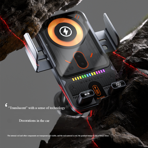 Car Phone Mount Infrared Electric Induction Wireless Charging Air Vent Navigation 360 Degree Rotation Adjustable Height