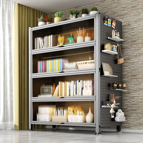 Modern Multi-tier Bookshelf Multifunctional Storage Rack Sturdy Metal Frame Bookcase for Living Room Home Office Furniture
