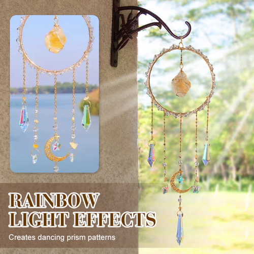 🔥Iridescent Glass Chip Ring Wind Chime