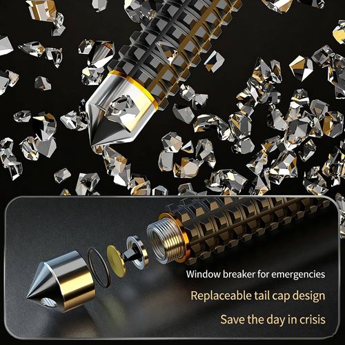 Three Section Foldable Portable Expansion Swinging Stick Steel Tip Rubber Handle Alloy