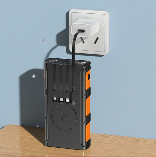 ⚡⚡Portable Solar Power Bank with Built-In Cables