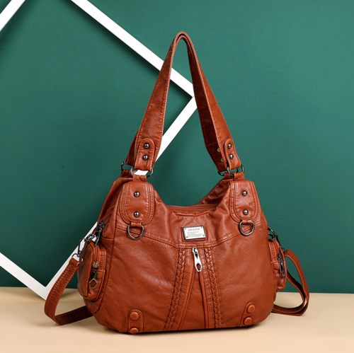European and American washed leather women's shoulder bag