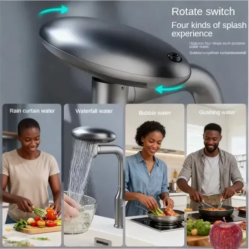 🚿 Stainless Steel Flying Saucer Waterfall Faucet (Hot & Cold) 💦