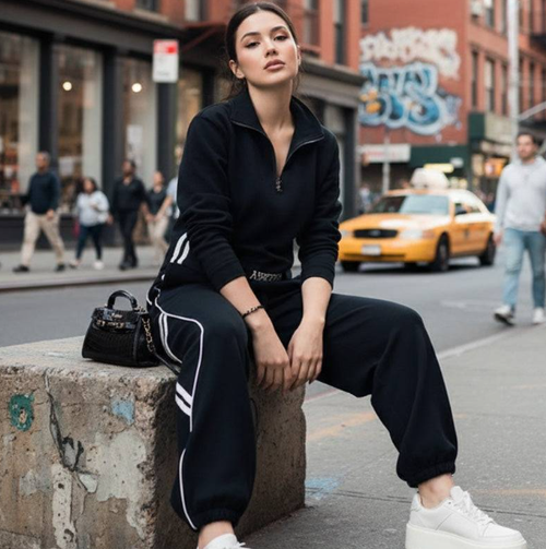 Women's Half-Zip Casual Tracksuit Set