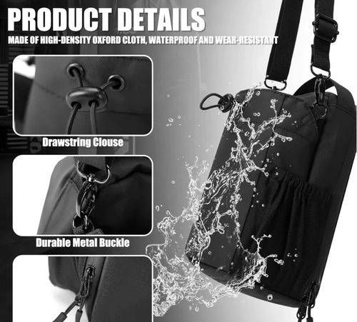CustomWaterproof Nylon Zipper Magnet Phone Crossbody Pouch Sport Fitness Water Bottle Holder Magnetic Gym Bag for Gym with Strap
