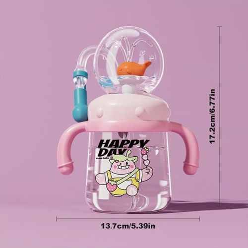 Drinking Cup With Whale Squirt, Weighted Sippy Cups With Adjustable Straps