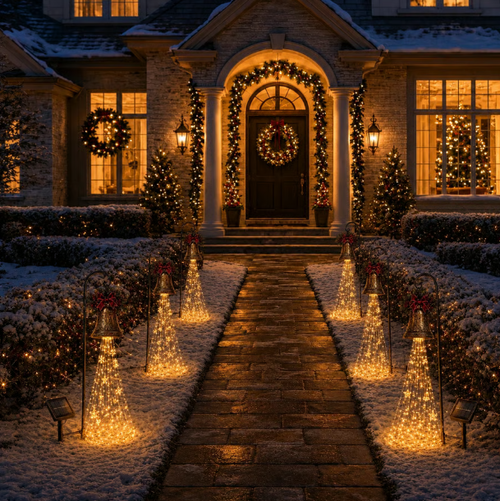 🎄 Solar garden light （Christmas bell cascade）✨