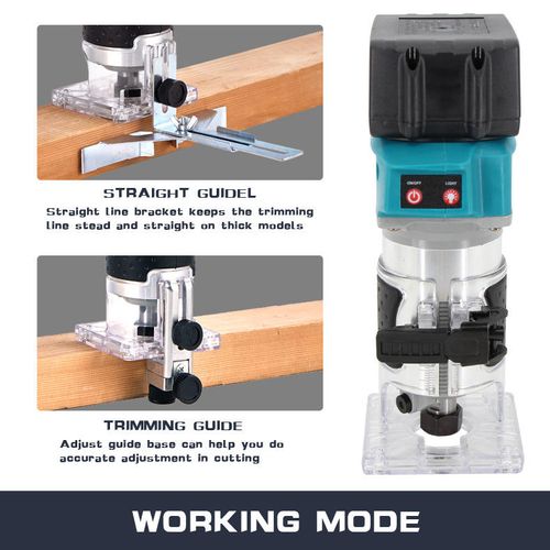 Diy & Industrial Grade Cordless Power Tool Lithium Electric Drywall Woodworking Router Trimming Machine with Battery Power