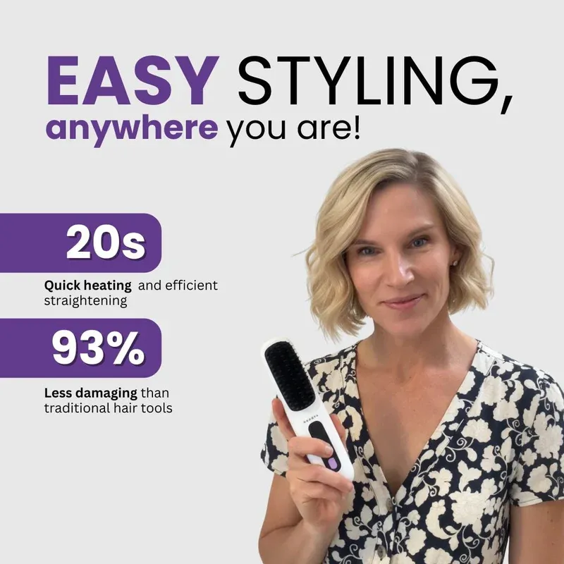 Numoya Portable Straightener Brush - GoBrush PRO