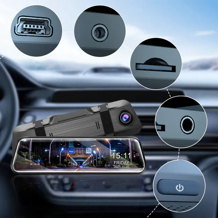 ✈️Touch Screen Rear View Mirror Dash Cam Smart Mirror