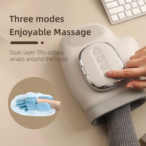Full Hand Coverage Electric Massager Machine with Palm and Finger Airbag Compression System