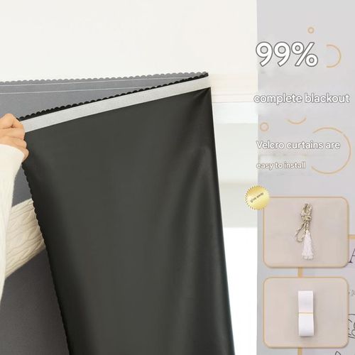 Velcro Full Blackout Curtains (No-Drill Installation)