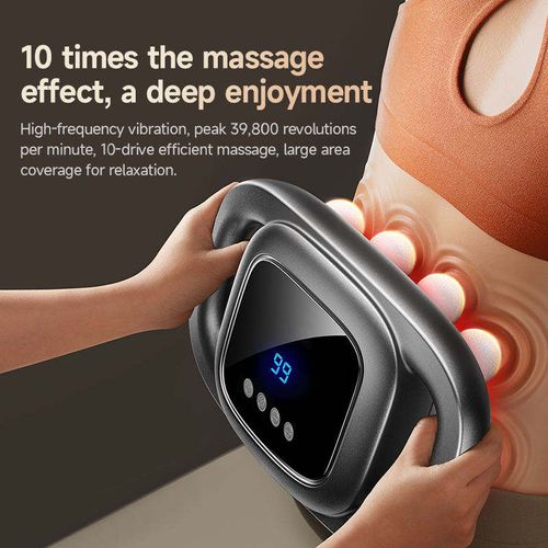 Portable 16-Head Deep Tissue Massage Gun Brush Motor 30 Speed Levels 2000mAh Battery 4-6H Runtime for Body Muscle Percussion