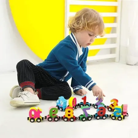 Educational Wooden Magnetic 1–10 Number Train – Learn Through Play