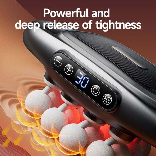 Portable 16-Head Deep Tissue Massage Gun Brush Motor 30 Speed Levels 2000mAh Battery 4-6H Runtime for Body Muscle Percussion