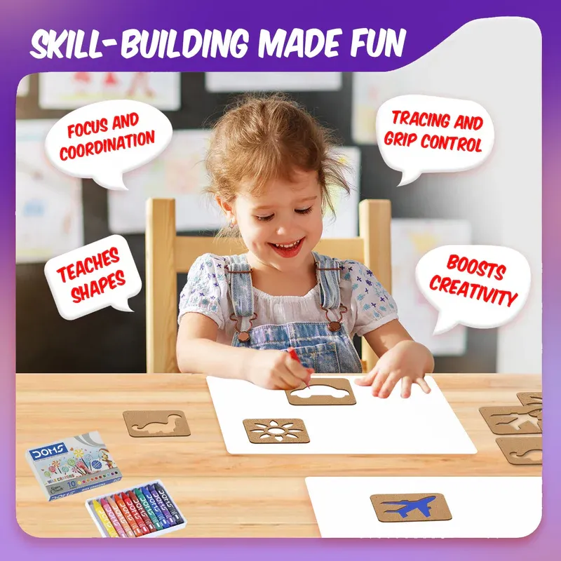 Little Artist Kit - 32Stencil - Wooden Painting Puzzle