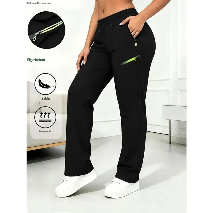 🔥Womens Straight-Leg Cargo Trousers – Elastic Waist, 6-Pocket Casual Pants for Work, Travel  Everyday Wear 👖✨