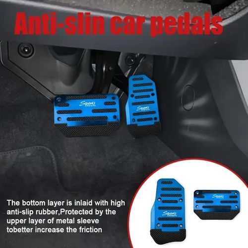 2pcs Car Pedal Pads Car Brake Pedal Pad Automatic Transmission Pedal Covers Replacement Kit Non-Slip Foot Pedal Covers Set Alloy Brake Gas Clutch Pedal Kits for Car SUV ATV