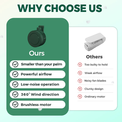 ⏰Portable Mini USB Clip-On Fan