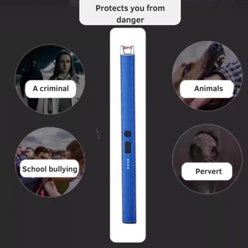 A self-defense electric pen with an integrated super-bright flashlight, suitable for everyone to carry, especially women